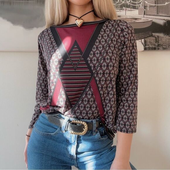 y2k vintage whimsigoth goth abstract blouse - Picture 1 of 4